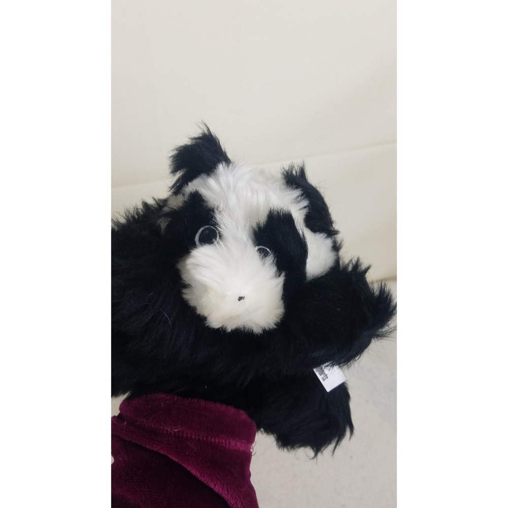 Panda Bear Hand Puppet Black White Brown Eyes‎ VTG Pluti GDR